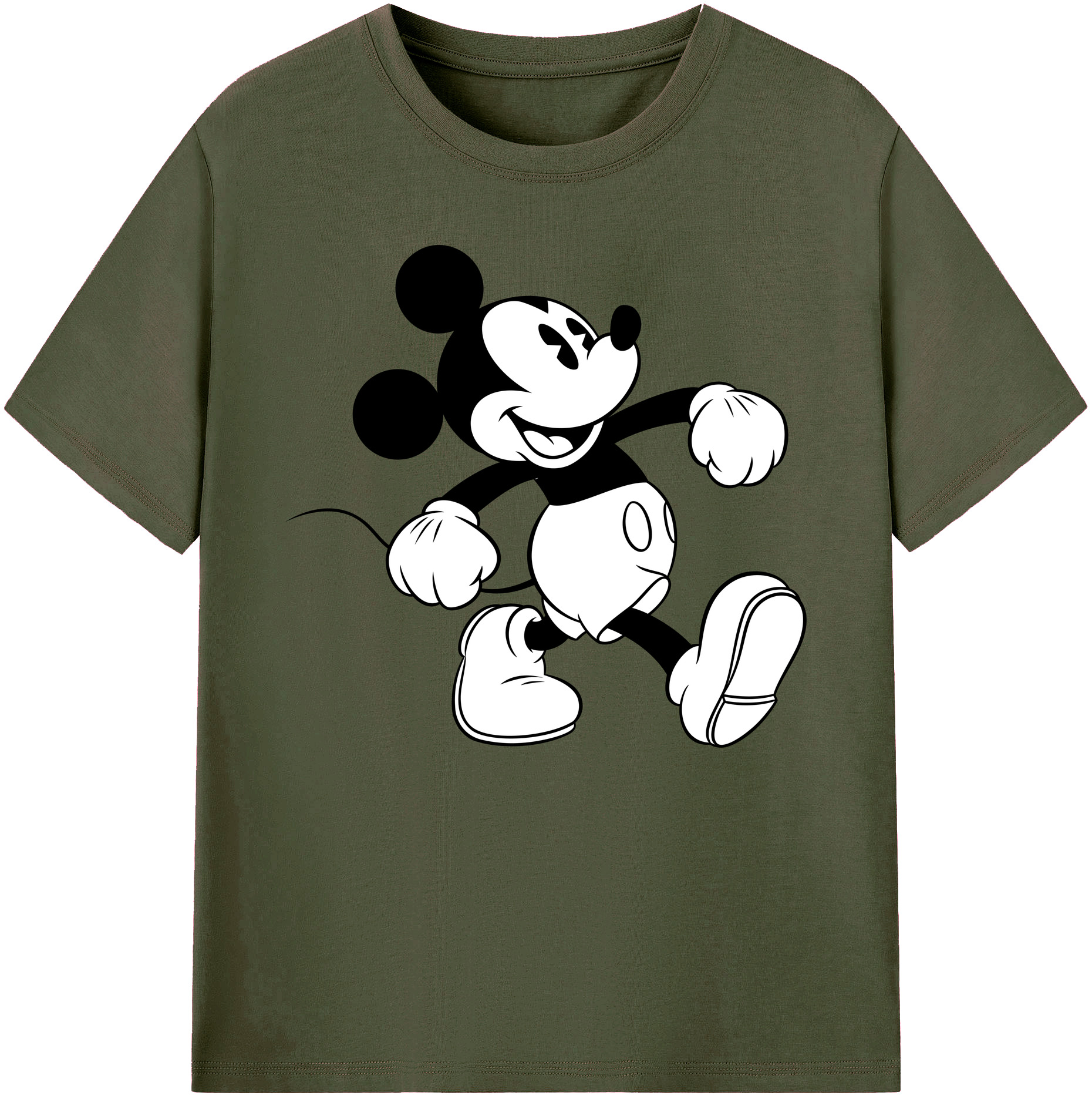 ミッキーマウス Mickey Mouse 綿100％ メンズ半袖Tシャツ｜肌触りやわらか＆通気性